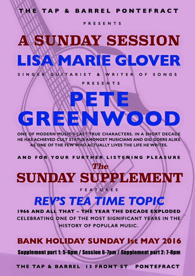 lisamarieglover's tweet photo. I've got @petegreenwooduk on at the Tap and Barrel Sunday Session in Pontecarlo tomorrow... https://t.co/PDz8B92MR5