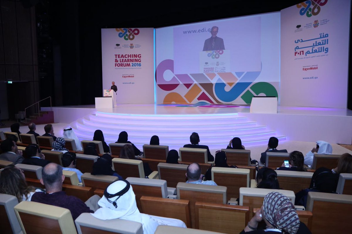 QF's tweet photo. H.E. Sheikha Hind bint Hamad Al Thani, Vice Chairperson & CEO of QF, at the Third Annual Teaching & Learning Forum. https://t.co/JLAJHk3Zck
