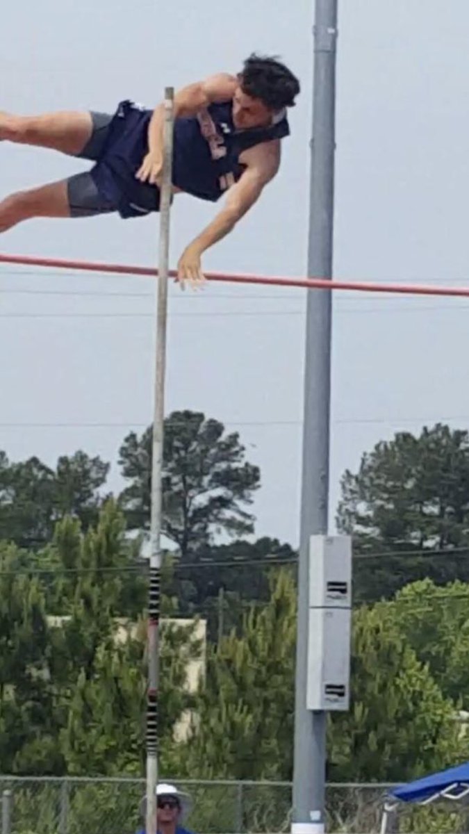 ECHSTrack's tweet image. After winning the region championship @echsrebels Vaulter Michael McDonald wins Sectionals with a vault of 13'