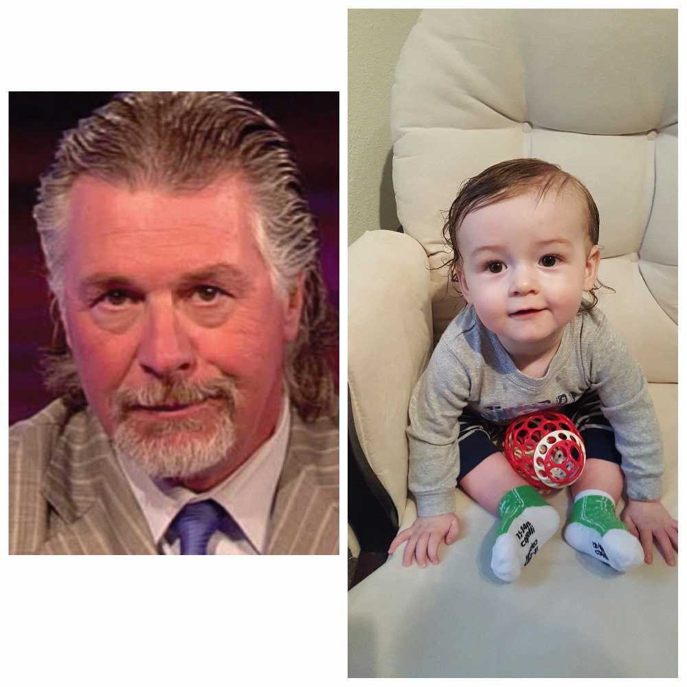 kwulff's tweet photo. @NHLBarryMelrose do you see any resemblance?! we call him mini Barry sometimes https://t.co/YuOYbpyQnw