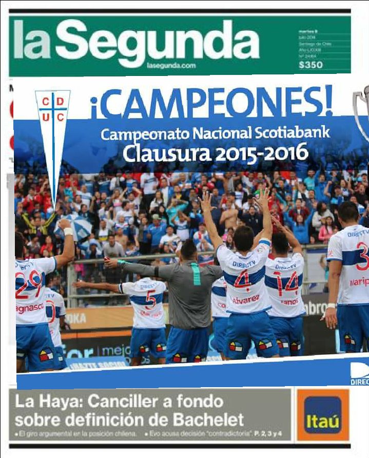 Al fin con orgullo puedo leer.. este diario.. CAMPEONES <a href="/FrecCruzada/">Frecuencia Cruzada</a> <a href="/Cruzadoscl/">Los Cruzados UC</a>