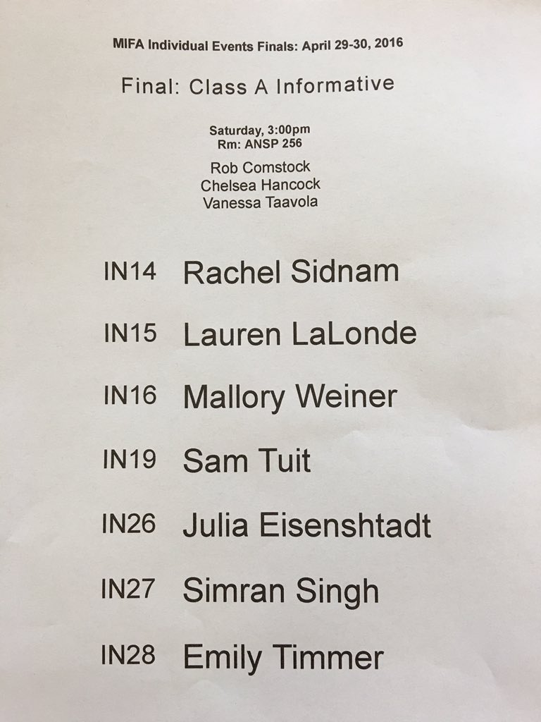 TheMIFA's tweet photo. Class A Informative Finals #eatsleepspeakrepeat https://t.co/16f7OeHlIL