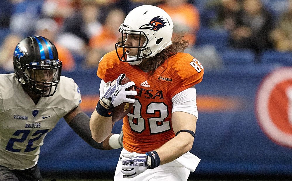 CUSAFB's tweet photo. Congrats to @UTSAFTBL TE David Morgan II, the Roadrunners first #NFLDraft pick. Goes to @Vikings in 6th Round. https://t.co/jR76HqWVAp