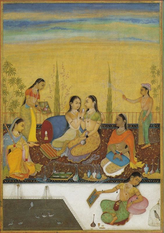 salwah_sm's tweet photo. Ladies of the zenana on a roof terrace ~ Attributed to #Ruknuddin ~ ca. 1650-97 https://t.co/eA0CaxW6pl