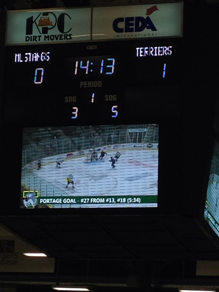 First goal of 2016 #WCC #hockey #estevan #PortageTerriers