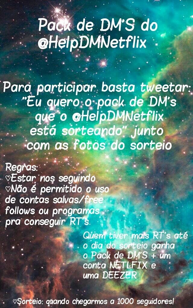 twicheerup's tweet photo. Eu quero o pack de DMs que o @Helpdmnetflix está sorteando https://t.co/k5qwjB441X
