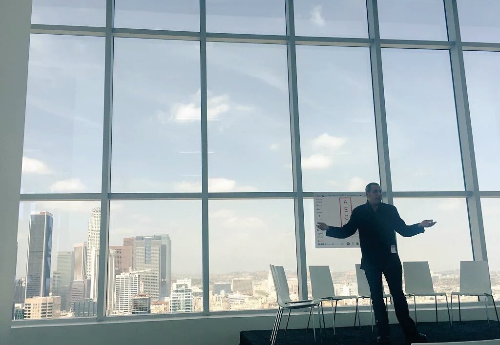 JayZallan's tweet photo. Raise the floor of human 'technology' & electromechanical tech will follow, aka: Look, I can fly :) #AECX #DTLA https://t.co/VmlUezmQPx