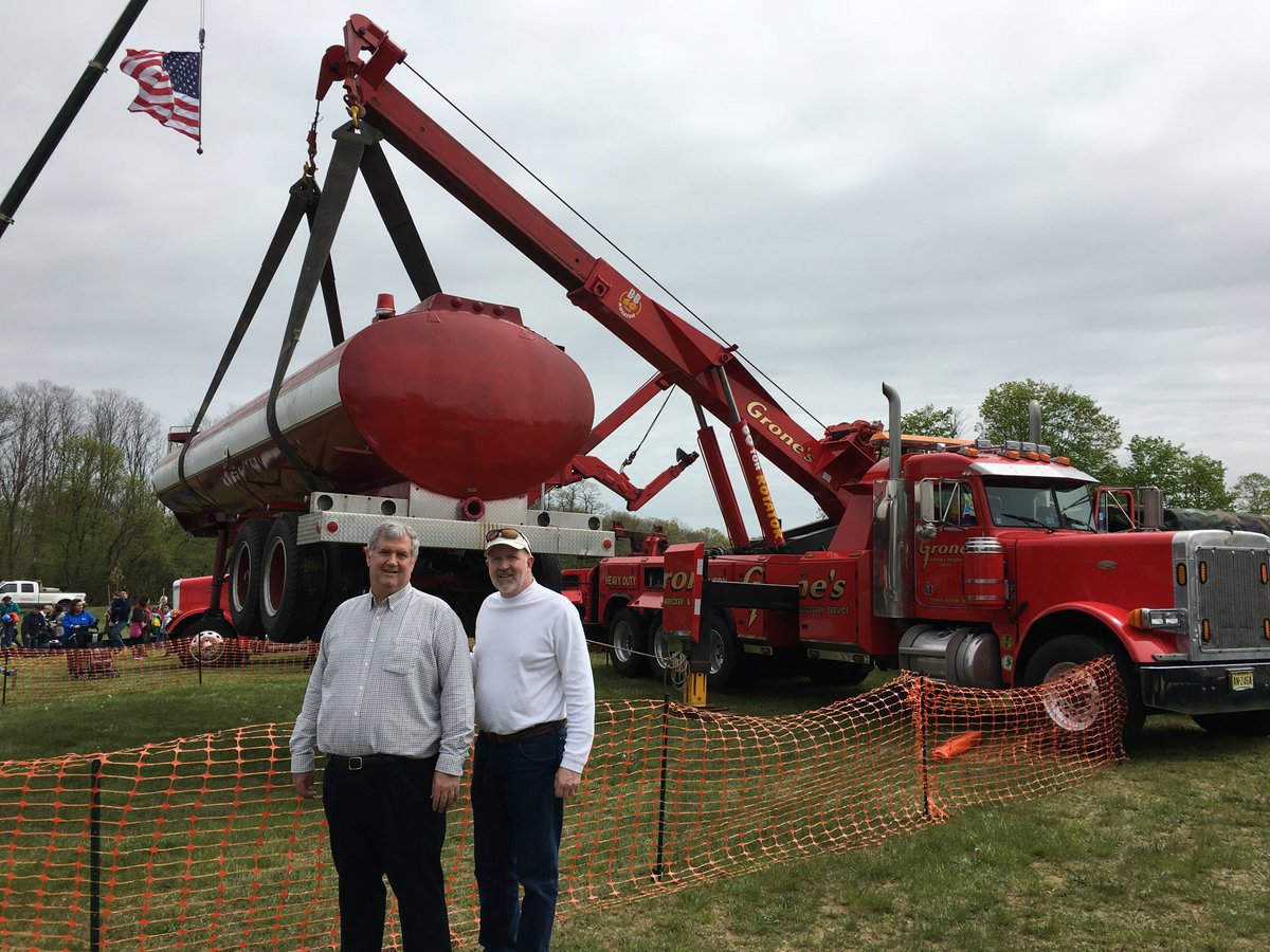 Two Big kids enjoying Touch-a-Truck in Wall.  Thanks to Gina in the Rec Dept, the DPW and PD!