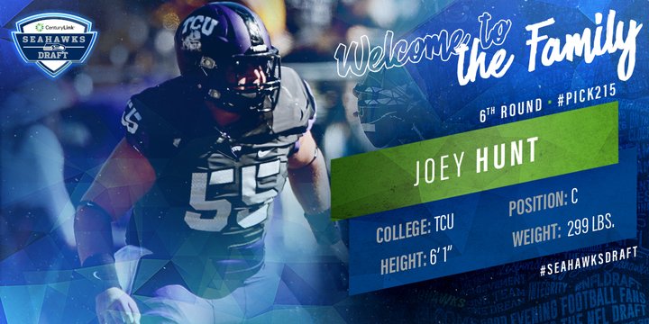 _ShaneEdmundson's tweet photo. #Pick215 #SeahawksDraft @TCUFootball C Joey Hunt
Welcome to the family! https://t.co/Q0OakzABc1/s/SVFw