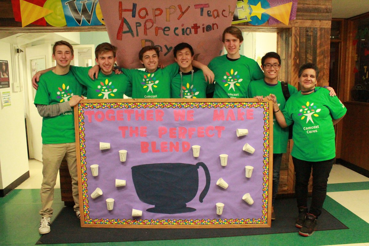 Brothers volunteer at the Rebecca Crown Youth Center of <a href="/ChicagoCYC/">Chicago Youth Centers</a> for #ComcastCaresDay.