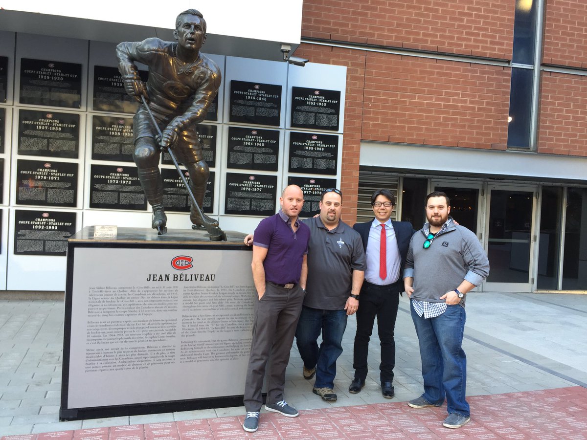 a_stagg's tweet photo. Bell Center in MTL today after a big win &amp; had a chance to meet @JohnLuTSNMtl with @ropedog32 &amp; @leighfitz16 @HkyNL https://t.co/PZ6BWYKAwI