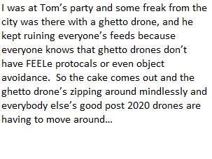 jerryquickley's tweet photo. Overheard at a cocktail party in Westchester, NY in 4 years.
#Drones #FEELe https://t.co/l5DolMptLc