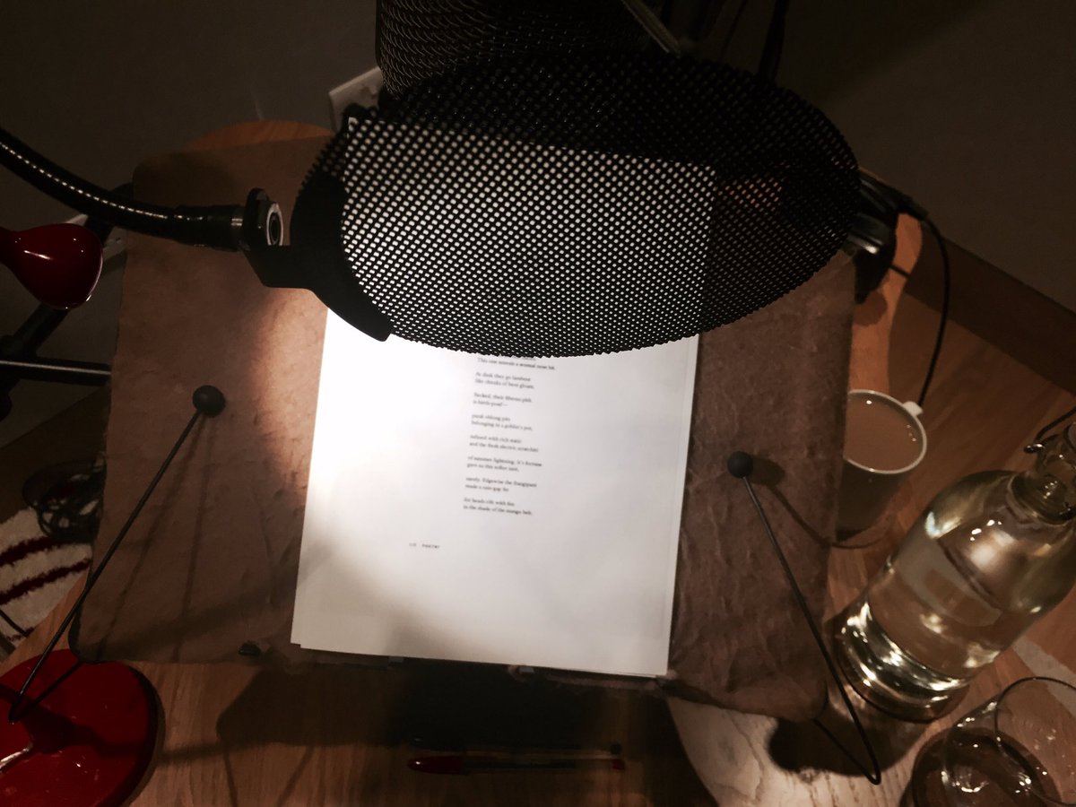 jaya_savige's tweet photo. Ambience galore for @poetrymagazine podcast. Thx @Don_Share &amp; Curtis Fox &amp; the wonderful Cristina @5AStudios A treat https://t.co/pQNSDZtpjj