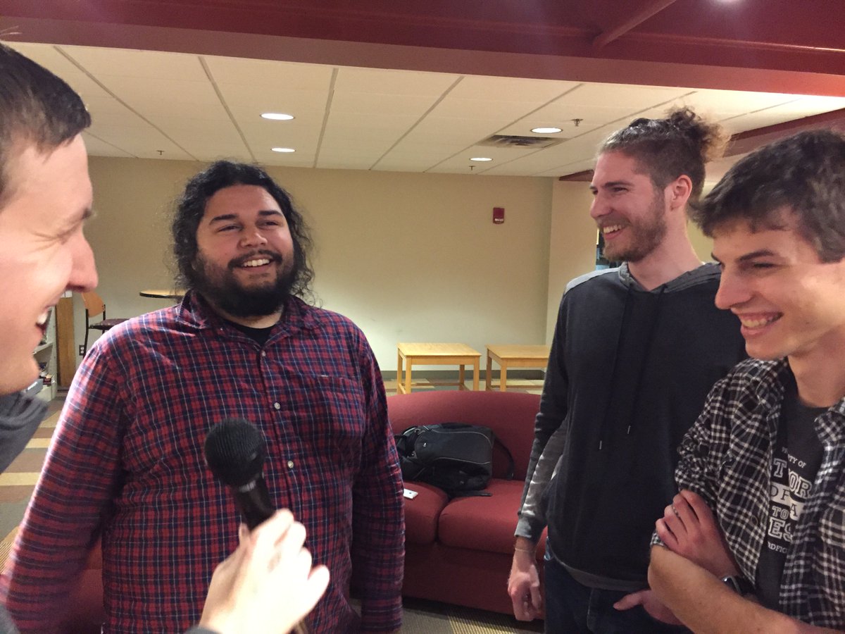 Ryan, Max, Ian and Brandon, podcasting onsite.