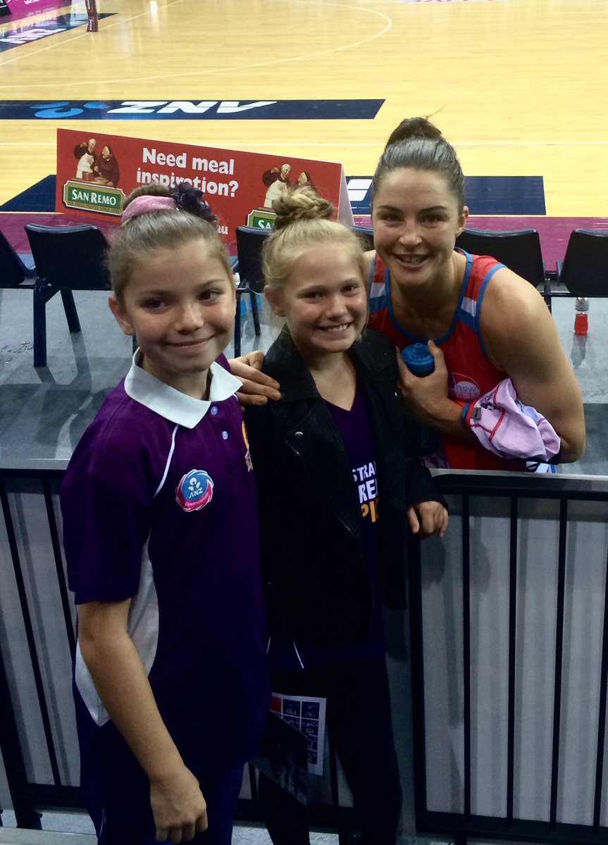 veeblake's tweet photo. A big thank you to @Sharni_Layton for giving a couple of moments post game to some fans #FIRvSWI @ANZChamps https://t.co/JhQO1tmU5I