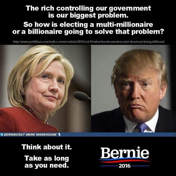FreedomFriesInc's tweet photo. #IfYouSee this meme, think about it
#Indiana early votng now #Primary TUE
#FeelTheBern #WV #KY #OR #CA https://t.co/DHkNfRcmwx