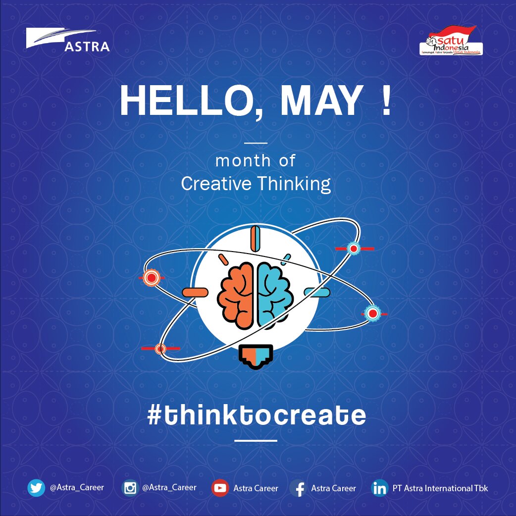 Astra_Career's tweet image. Young Talents, bulan ini kami akan mengangkat tema "Creative Thinking" sbg tema pembelajaran kita #ThinkToCreate