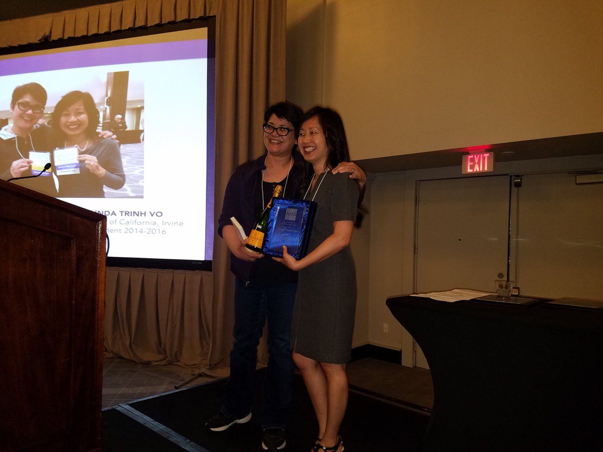 AAAStudies's tweet photo. So much gratitude to outgoing president, Linda Vo! Thank you for your service! #AAAS2016 https://t.co/LYBBPxtmkN