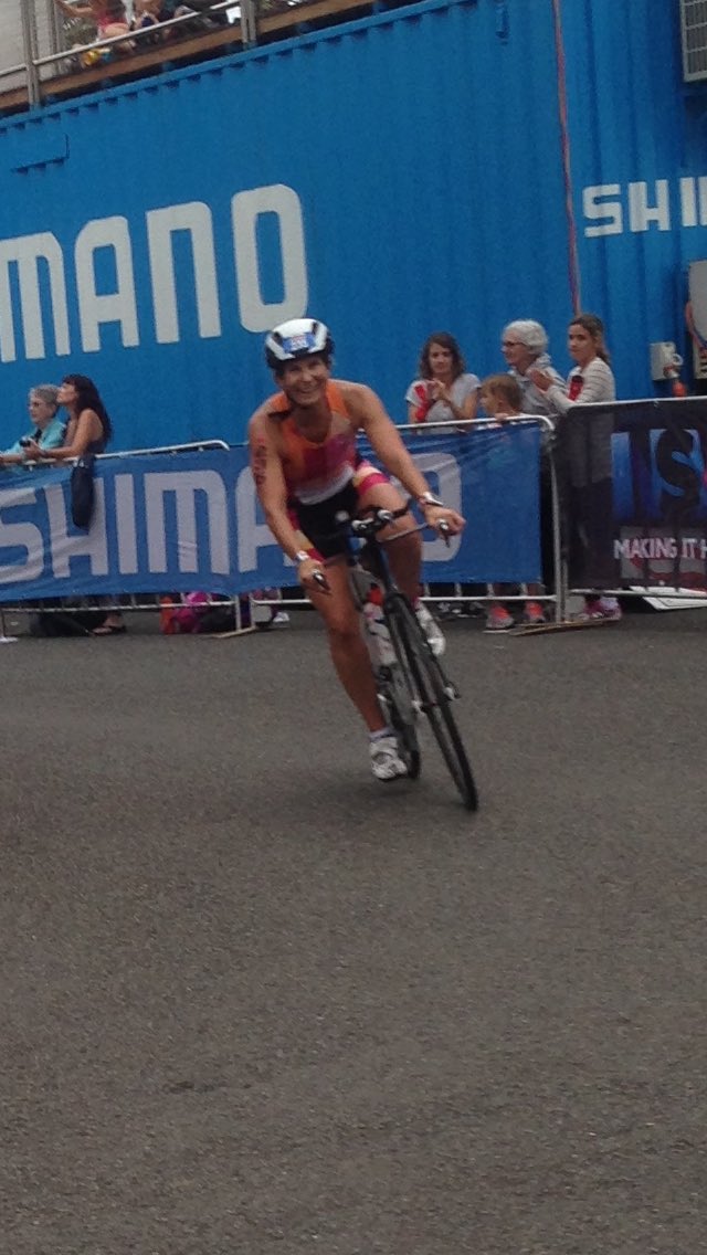 dsharonlee's tweet photo. My sis at the 90km turn around. Still another 90km to go @IMtrackr @IRONMANLive @IronmanAthletes https://t.co/uGPOUDG1L0