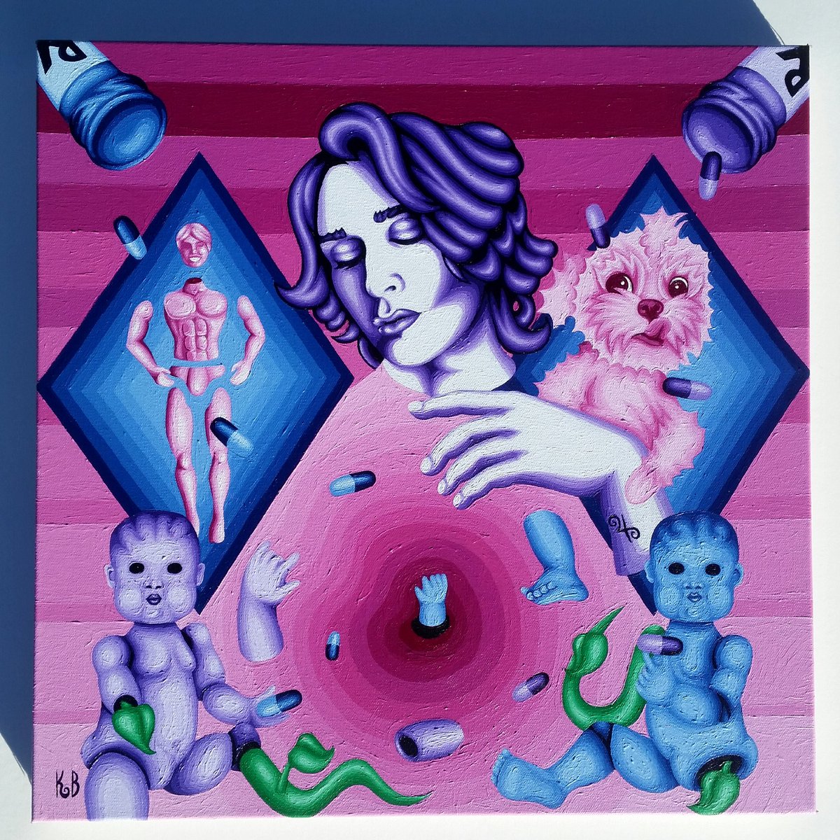 KevinRayBennett's tweet image. Valley of the Doll Parts a self-portrait Acrylic on Canvas #art #painting #artist #fineart #artwork #contemporaryart