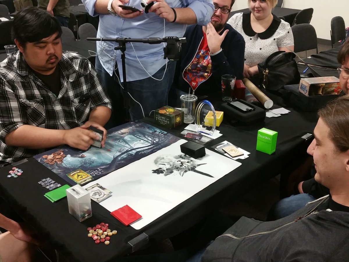 FFGCenter's tweet image. A Game of Thrones Regional final table. House Baratheon vs. House Stark.