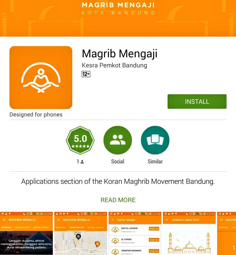 Alhamdulillah
APPS #MagribMengaji sdh bs diunduh
bit.ly/appsbdgmengaji

🙇<a href="/ridwankamil/">Ridwan Kamil</a>
<a href="/DiskominfoBdg/">Diskominfo Kota Bdg</a> <a href="/infobandung/">infobandung</a>