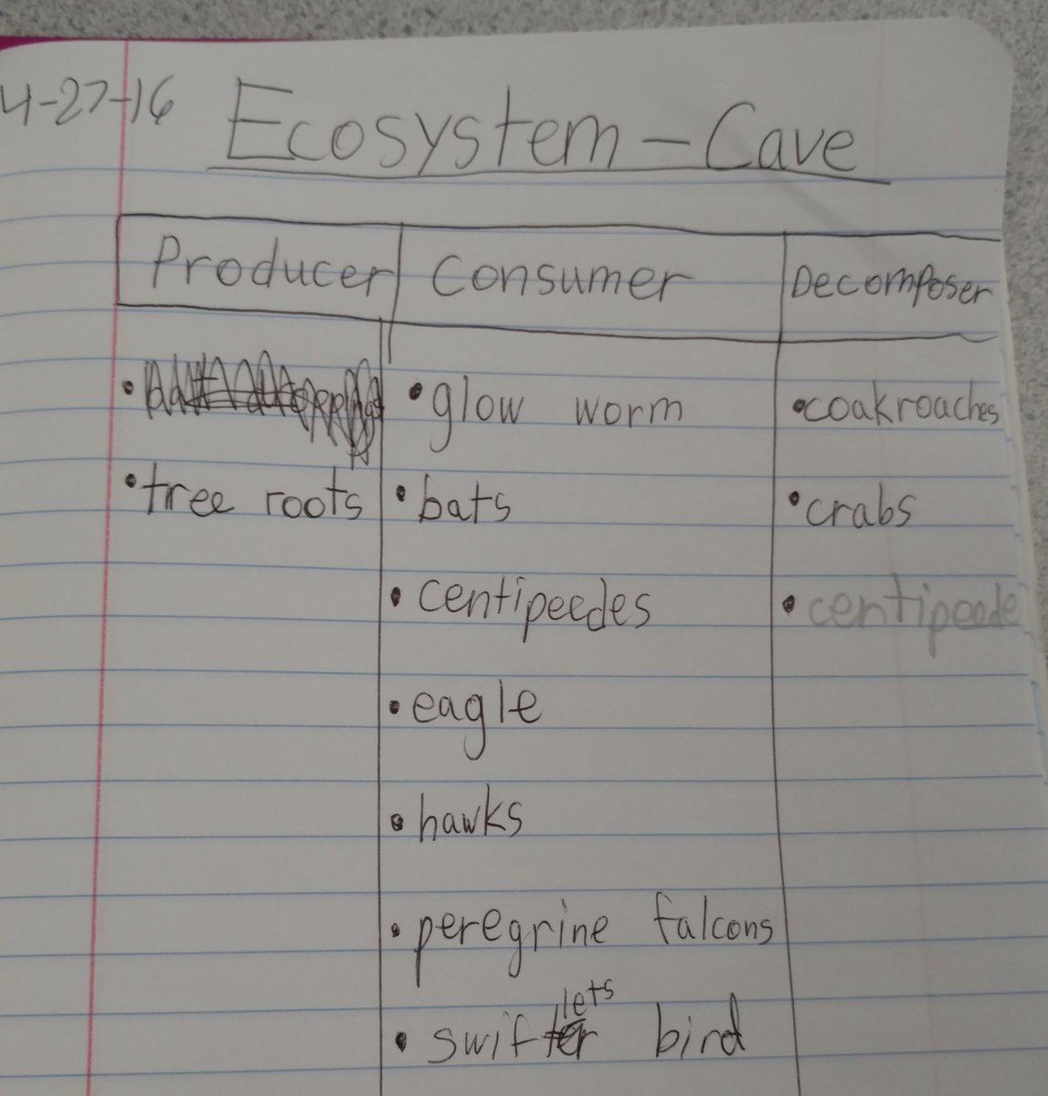 Learning about some of the world's ecosystems!