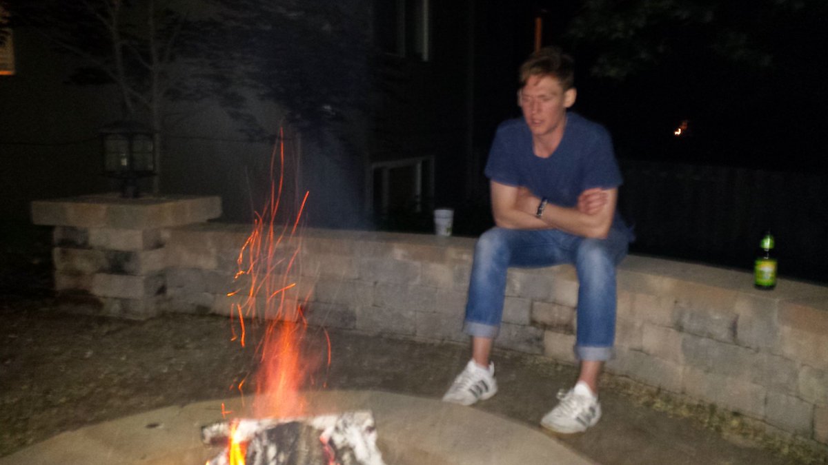 MikeBelew's tweet photo. Great night- hanging out with my boy around the fire while having a cold one! https://t.co/JFTyBtksMy