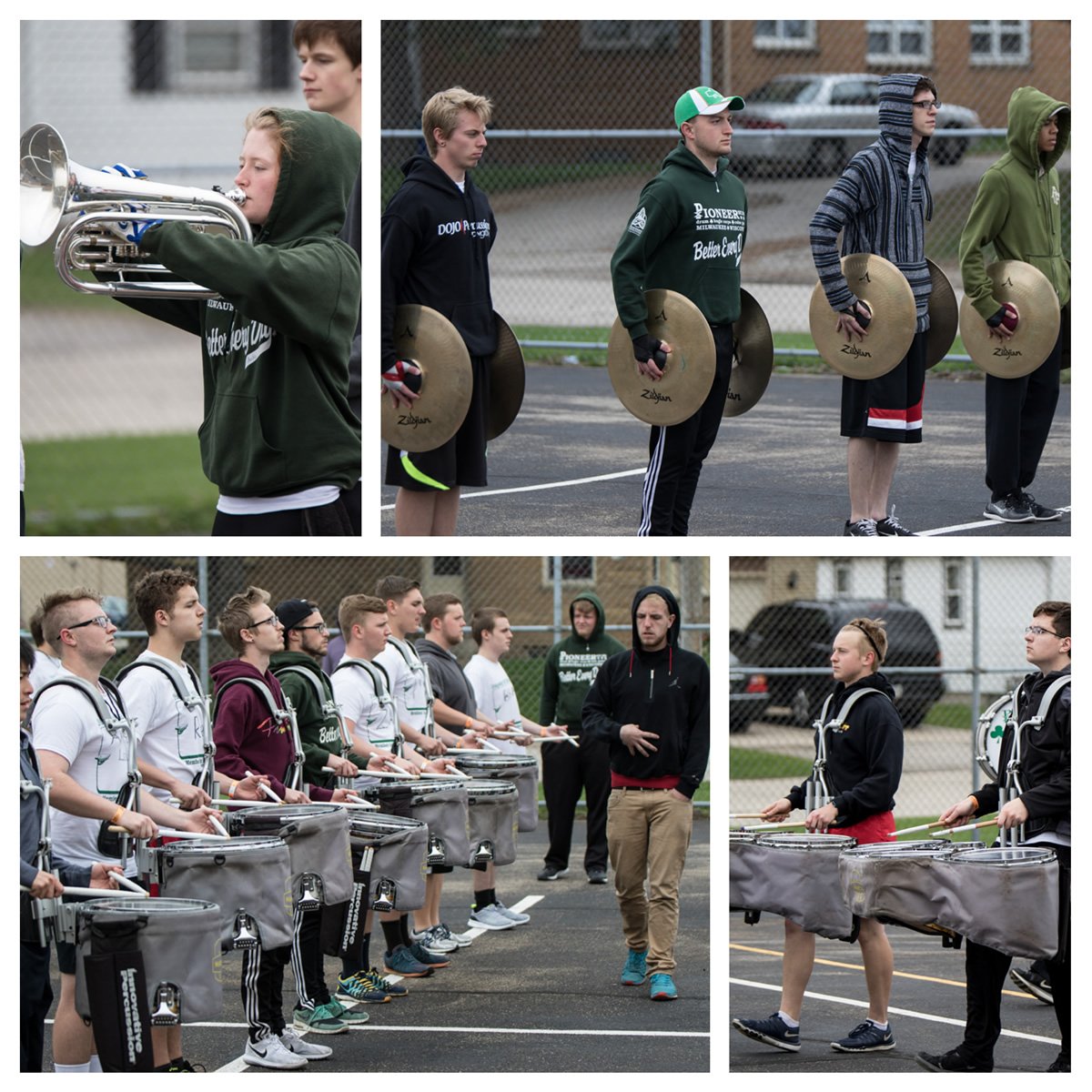 pioneerdbc's tweet photo. Despite cold weather, the corps made it outside for a bit today before the rain hit!  #DCI2016 #PIO2016 https://t.co/zXxlSXNxwv