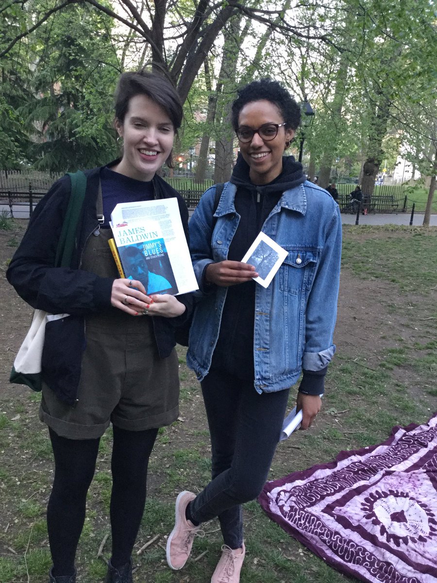 Molly Davy and Sierra Dissmore after their Genealogies Walk thru the Village. #liberationlab