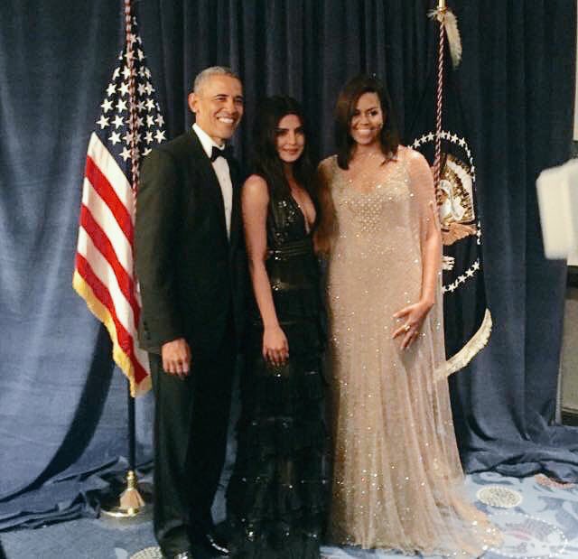 Priyanka Chopra at White House with US President Barack Obama and Michelle