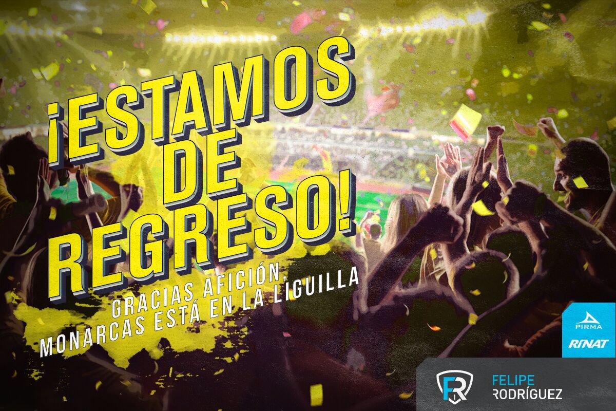 Feliperod_1's tweet photo. Carácter, corazón, entrega, pasión... ¡Sí señores, Monarcas está de regreso, y vamos por más! https://t.co/O9st04dLeR