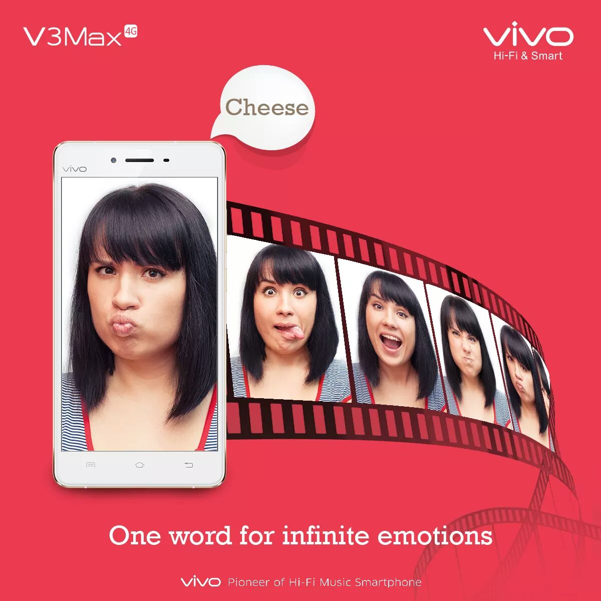 Vivo_India's tweet photo. Selfies on your command!
Say “Cheese” and capture every mood using the voice command on #Vivo #V3Max. https://t.co/LVWEev1yht