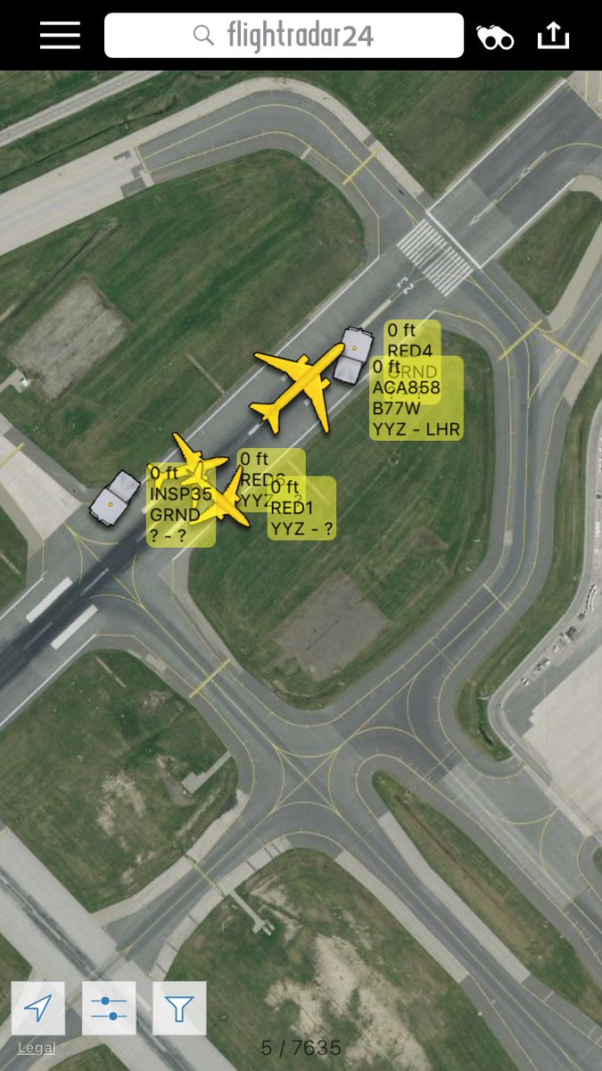 TomPodolec's tweet photo. .@AirCanada #AC858 to London; returned #Toronto. inspected by ARFF; nothing specific found. Will taxi to gate. https://t.co/iXtmDKiqMZ