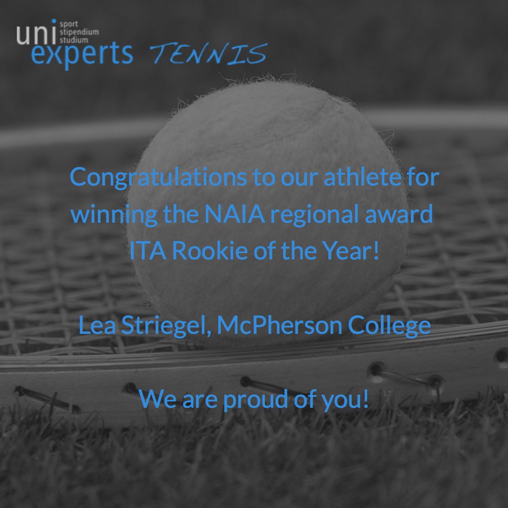 UniExperts's tweet photo. Congratulations to our athlete Lea for winning the NAIA regional award 
ITA Rookie of the Year! #uniexpertized https://t.co/vGTTEd1Ih7
