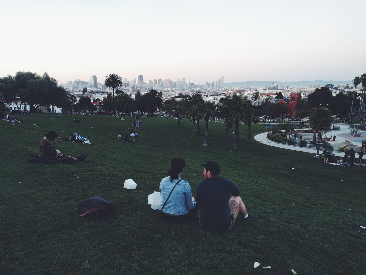 Quality sunset time .. #sf #dolorespark #3rdwheel