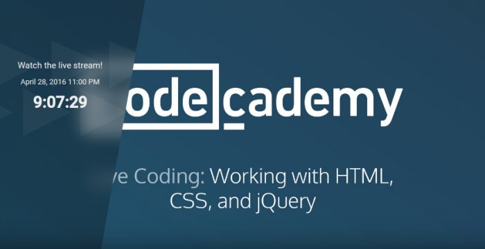 codepolitan's tweet photo. Ikuti Live Coding HTML, CSS, dan jQuery Bersama Codecademy https://t.co/HrkpWMmNor #codeacademy https://t.co/uDWPCGbaPh