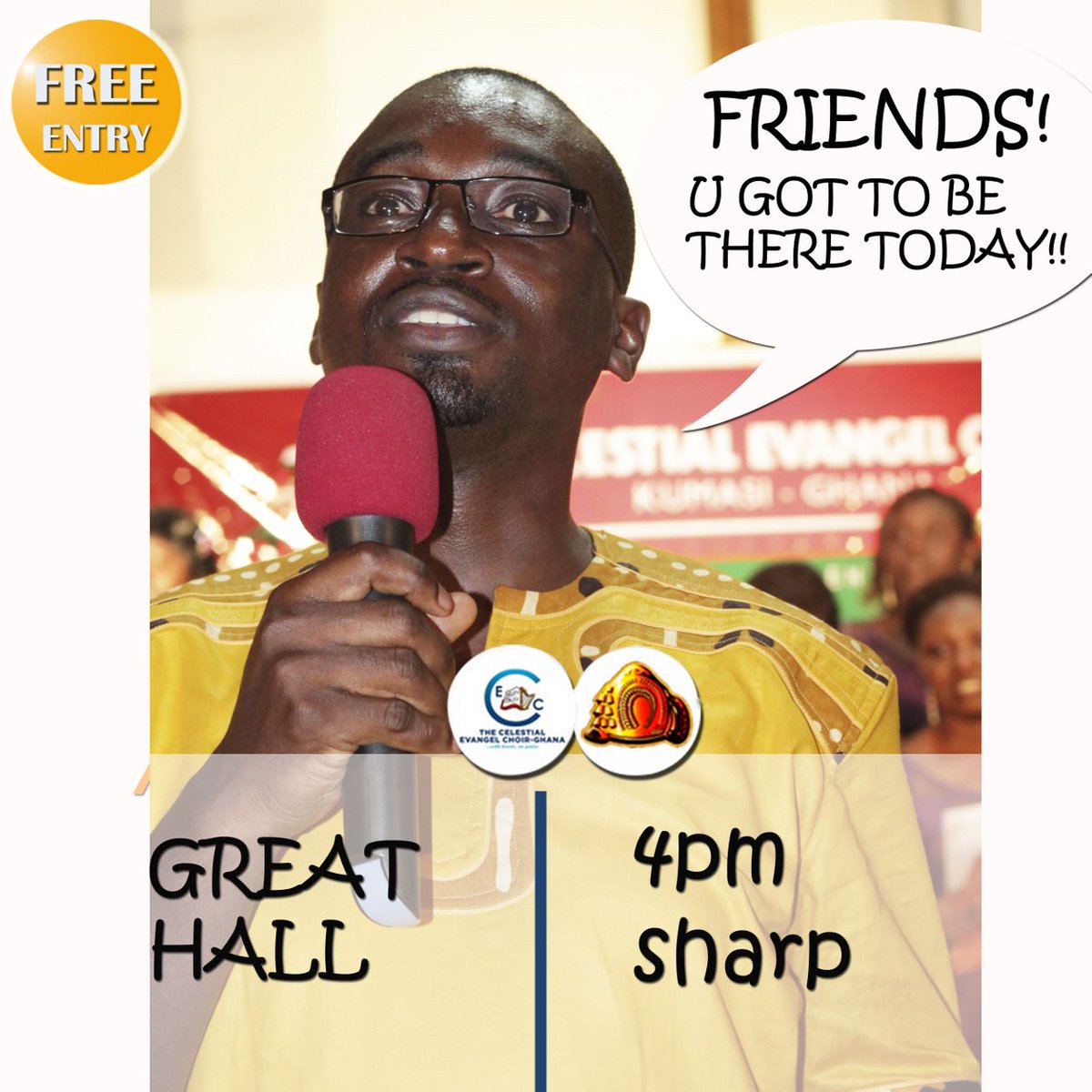 stayingalive106's tweet photo. Be at the Knust Great Hall with @celestialghana1 for an experience of royalty humanity and pure choral purity https://t.co/qiH7q9zRaz