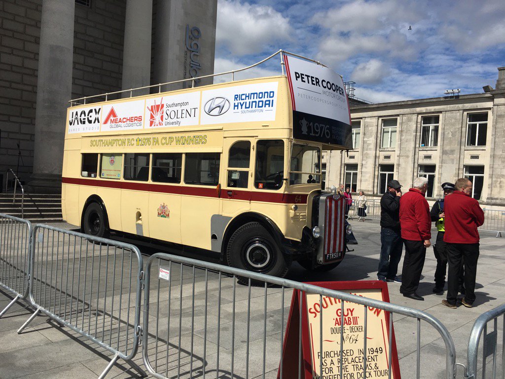 SotonEvents's tweet photo. The original FA Cup bus is back and looking as lovely as ever. Just the players to come... https://t.co/cBUAxAQhuP
