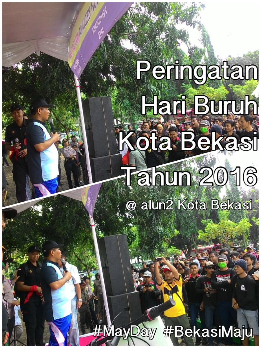 Walikota Bekasi Dr. Rahmat Effendi hadiri peringatan hr buruh di alun2 kota bekasi #MayDay #BekasiMaju <a href="/KemnakerRI/">Kementerian Ketenagakerjaan RI</a>