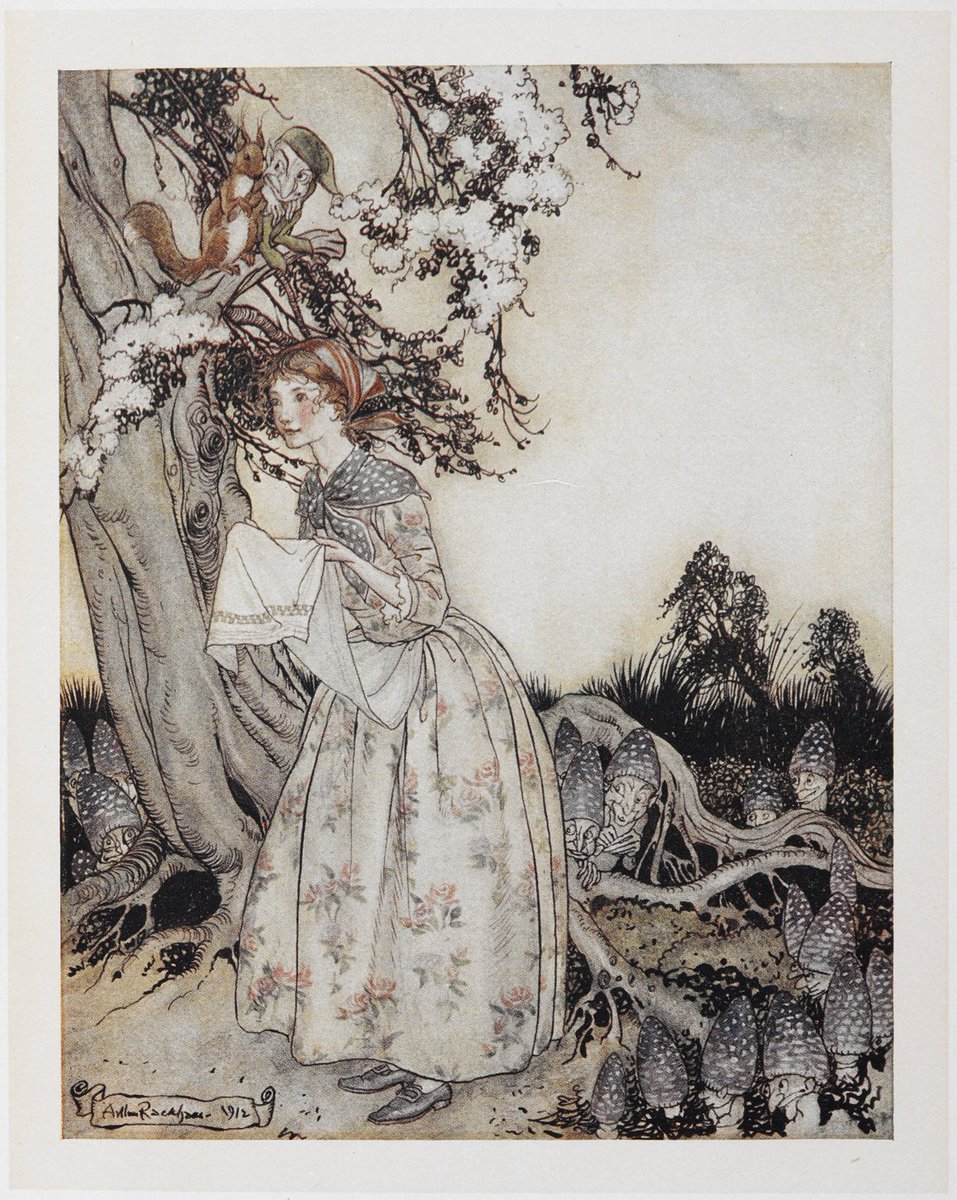 ‘The fair maid who, the first of May, goes to the fields at break of day.’ An illustration by Arthur Rackham #MayDay
