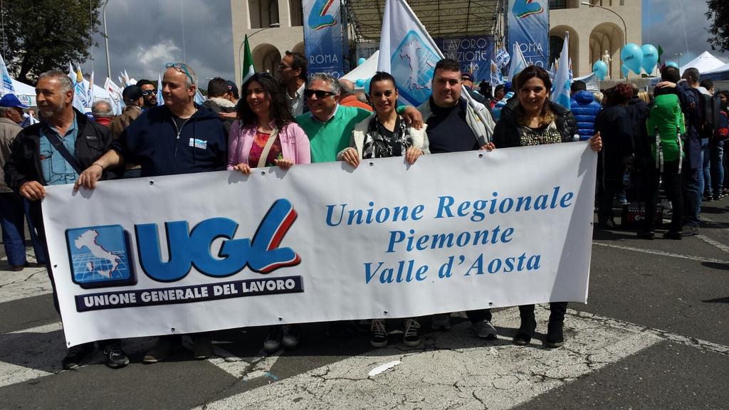 Ugl piemonte a roma per la festa del primo maggio.