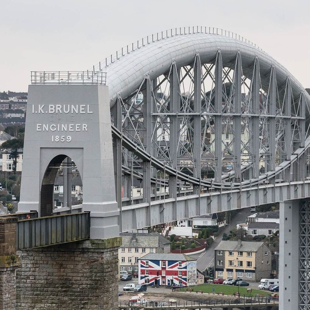 Royal Albert Bridge, a railway bridge which spans the River Tamar between Devon &amp; Cornwall designed by Isambard Kin…