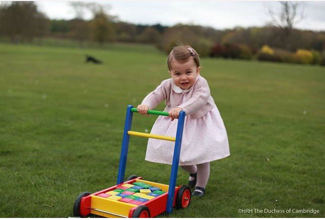 WHOmagazine's tweet photo. On the eve of her 1st birthday, #KensingtonPalace shares new official portraits of beautiful #PrincessCharlotte! https://t.co/jzqRAyQNg4
