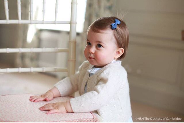 WHOmagazine's tweet photo. On the eve of her 1st birthday, #KensingtonPalace shares new official portraits of beautiful #PrincessCharlotte! https://t.co/jzqRAyQNg4