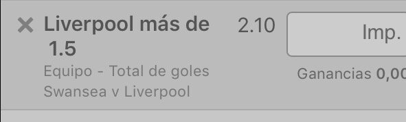 MayaPuestas's tweet photo. Pick para el Swansea-Liverpool (13:00).
Liverpool más de 1,5 goles en los últimos 11 de 12 partidos en Premier. https://t.co/Z3OYQ6kO4L