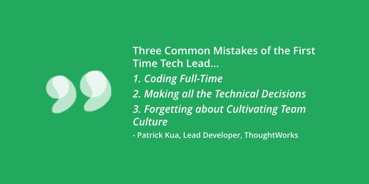 3 common traps a first time #TechLead experiences, and what you can do to avoid them. thght.works/1PDFD8m