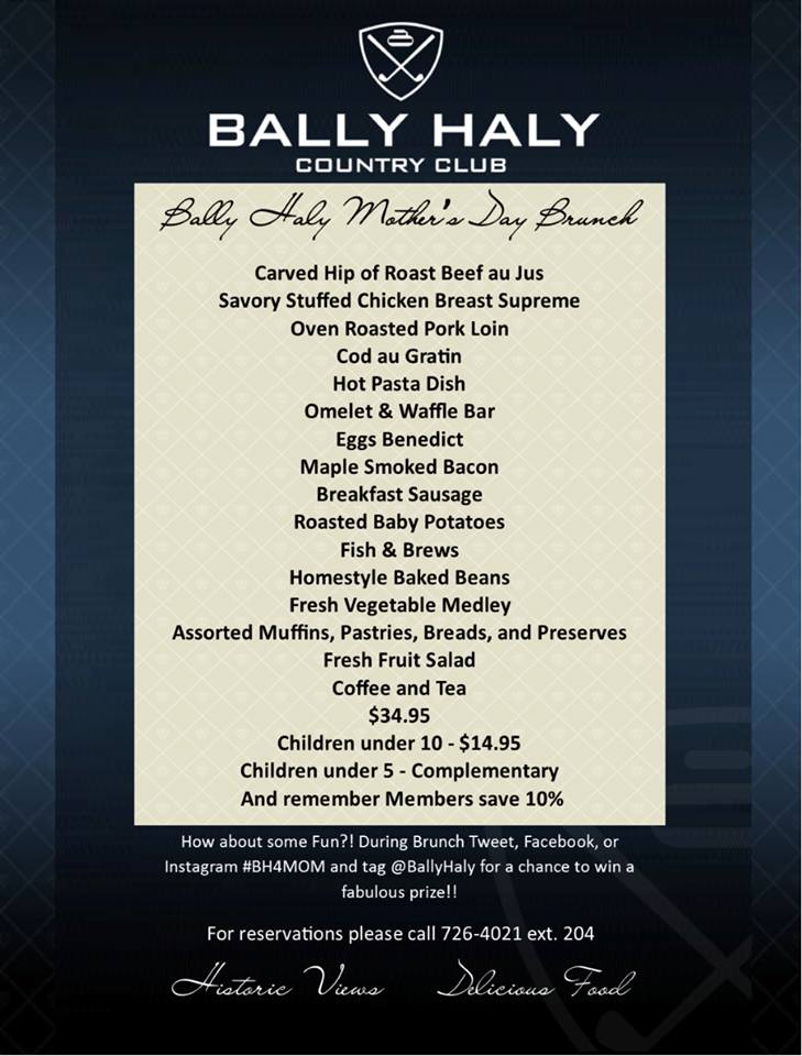 bally haly menu
