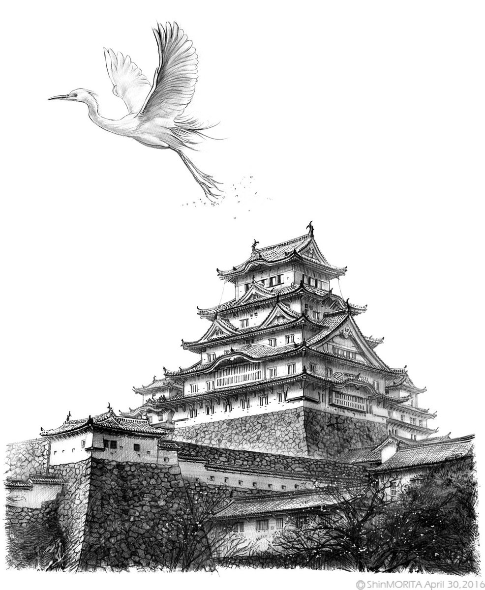 森田 伸 Shinmorita 姫路城 Prポスターのイラストを描きました 姫路市hpより T Co Khktal3ssz 姫路城