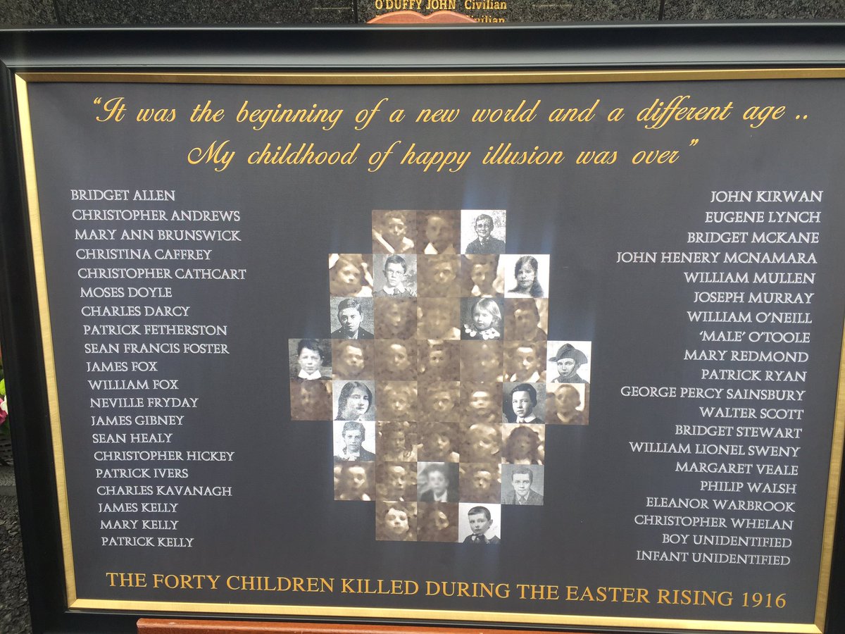 The names of the 40 children who died in #1916Rising remembered at @glasnevinmuseum &amp; remembrance wall.